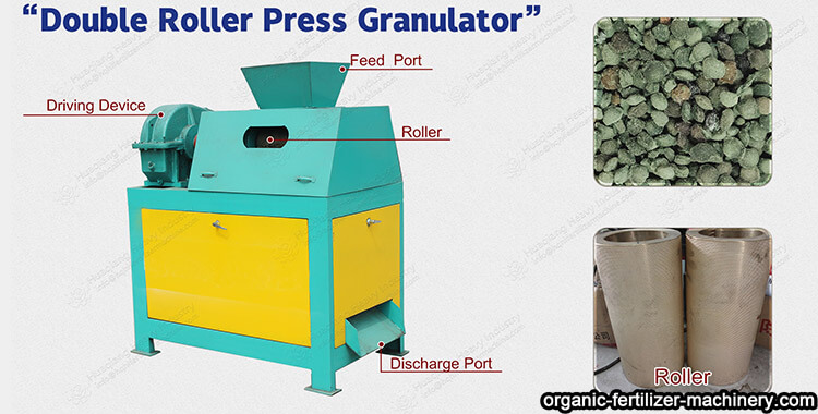 Chicken manure organic fertilizer double roller extrusion granulator