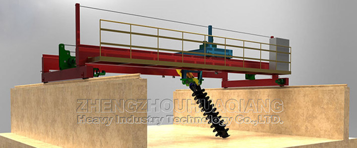 Organic fertilizer equipment double screws turning machine